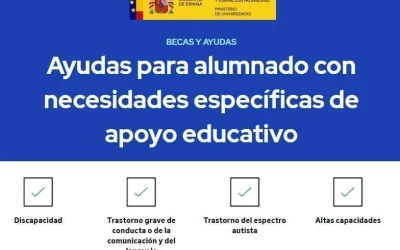 Ayudas y becas para alumnado con autismo concedidas por el Ministerio de Educación, Formación Profesional y Deportes.